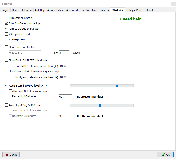Autostart Moon Bot Settings Autostart Tab