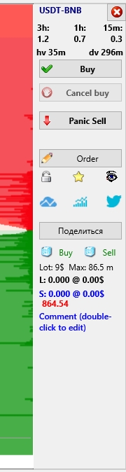 Правая панель управления